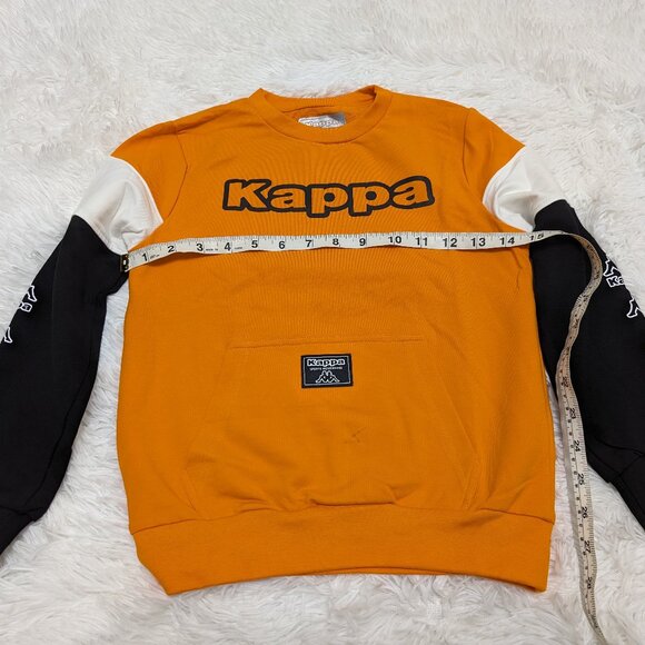 Kappa Unisex Crew Neck Orange with Black Pullover Loopknit  Sweatshirt NWOT - Picture 11 of 11